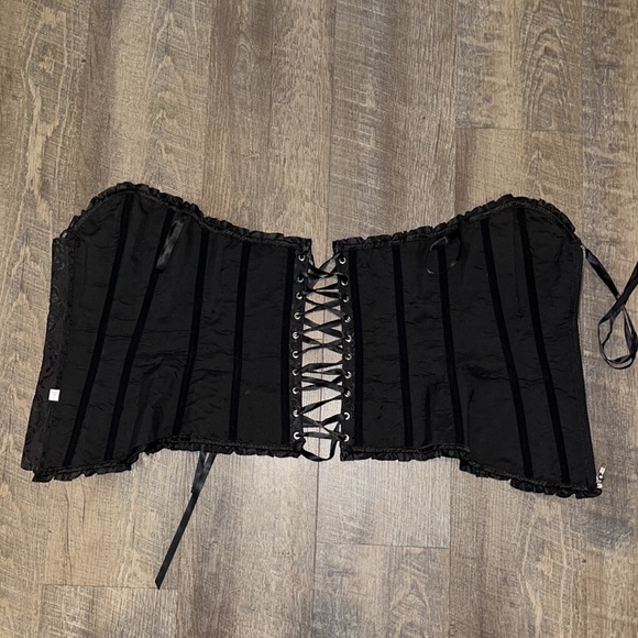 Sexy Large Black Corset front zipper, long - Picture 5 of 9